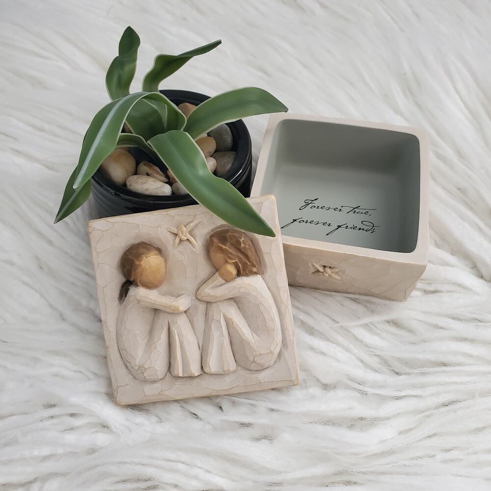 Willow Tree Hand Carved Friendship Trinket Jewelry Keepsake Box